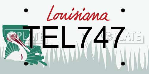 TEL747 Louisiana License Plate