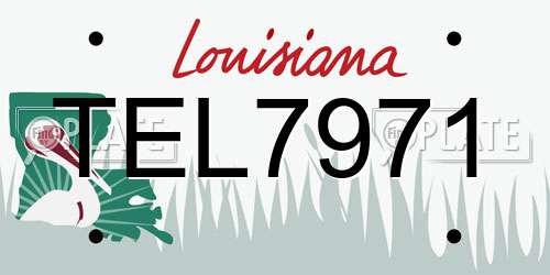 TEL7971 Louisiana License Plate