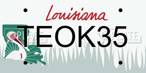 TEOK35 Louisiana License Plate