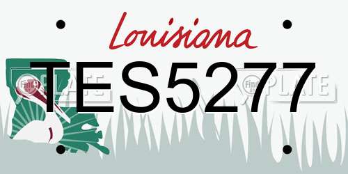 TES5277 Louisiana License Plate