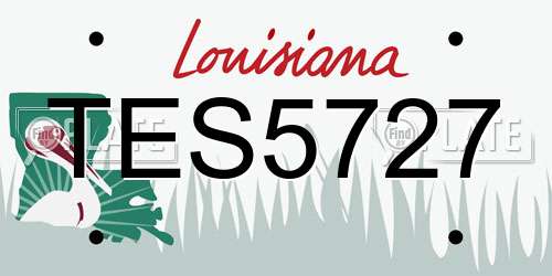TES5727 Louisiana License Plate