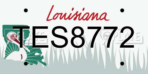 TES8772 Louisiana License Plate