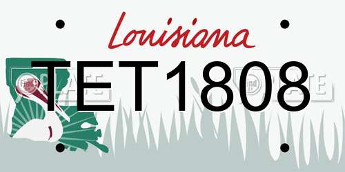 TET1808 Louisiana License Plate