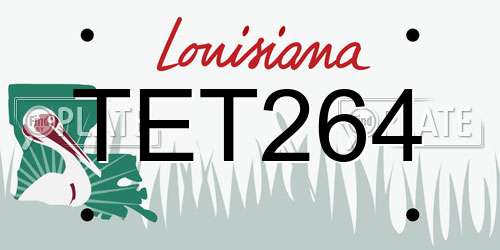 TET264 Louisiana License Plate