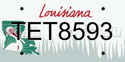 TET8593 Louisiana License Plate