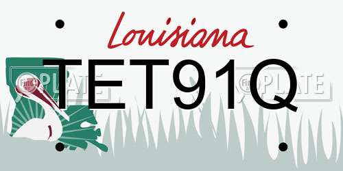 TET91Q Louisiana License Plate