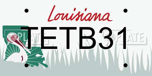 TETB31 Louisiana License Plate