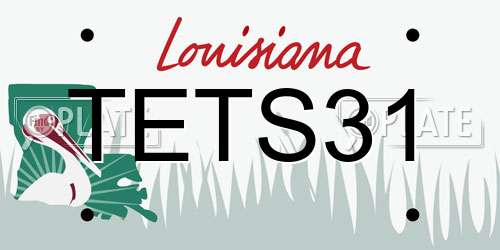 TETS31 Louisiana License Plate