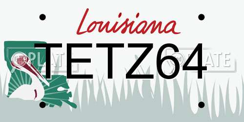 TETZ64 Louisiana License Plate