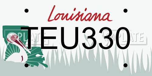 TEU330 Louisiana License Plate