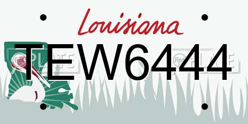 TEW6444 Louisiana License Plate