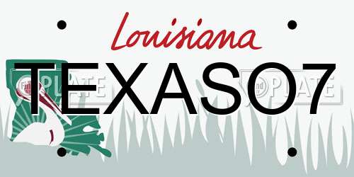 TEXASO7 Louisiana License Plate