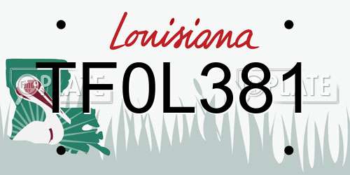 TF0L381 Louisiana License Plate