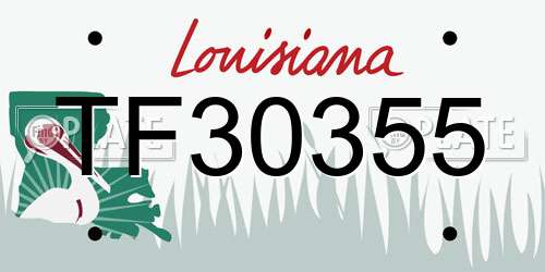 TF30355 Louisiana License Plate