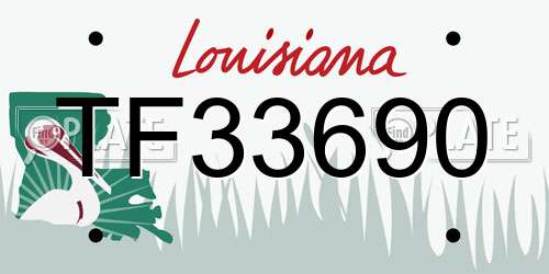 TF33690 Louisiana License Plate