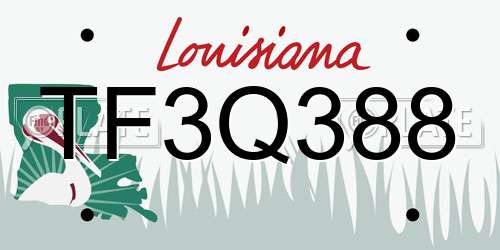 TF3Q388 Louisiana License Plate