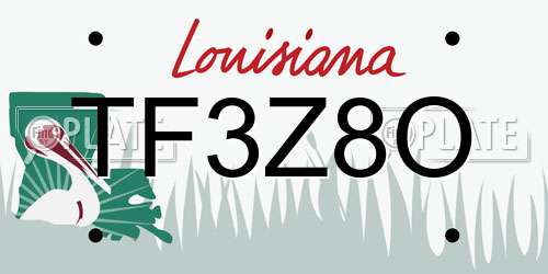 TF3Z8O Louisiana License Plate