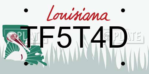 TF5T4D Louisiana License Plate