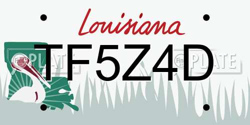 TF5Z4D Louisiana License Plate