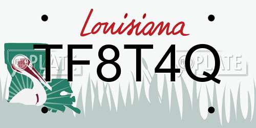 TF8T4Q Louisiana License Plate