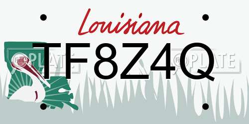TF8Z4Q Louisiana License Plate