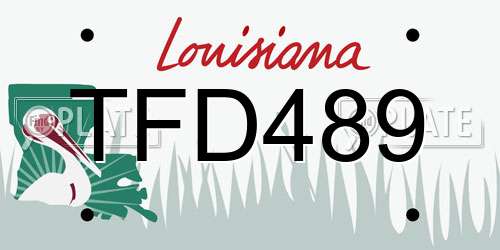 TFD489 Louisiana License Plate