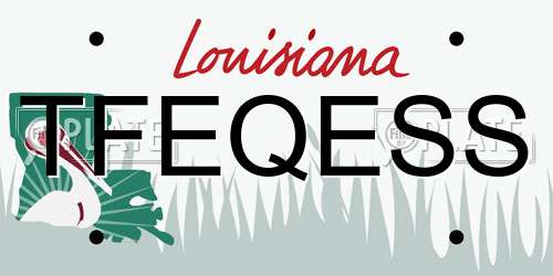 TFEQESS Louisiana License Plate