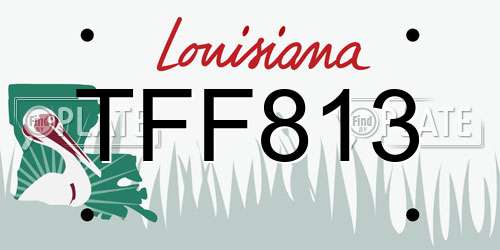 TFF813 Louisiana License Plate
