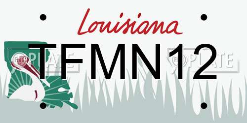 TFMN12 Louisiana License Plate