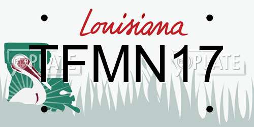 TFMN17 Louisiana License Plate