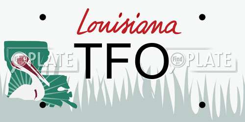 TFO Louisiana License Plate