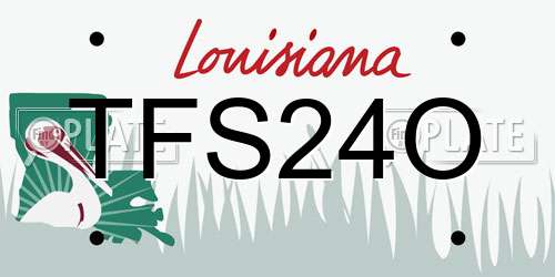 TFS24O Louisiana License Plate