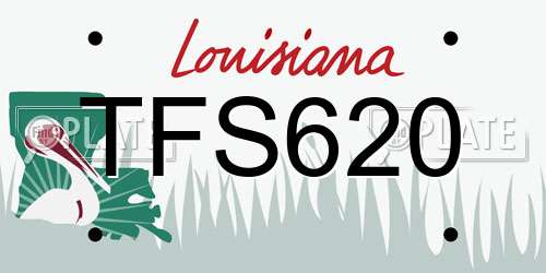 TFS620 Louisiana License Plate