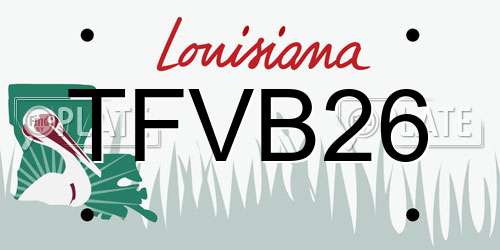 TFVB26 Louisiana License Plate