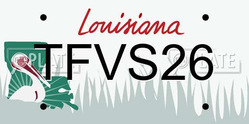 TFVS26 Louisiana License Plate
