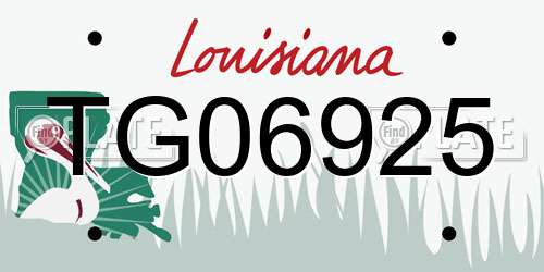 TG06925 Louisiana License Plate