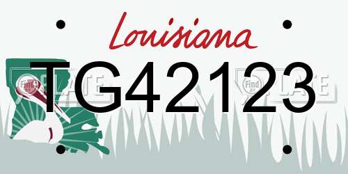 TG42123 Louisiana License Plate