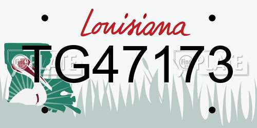TG47173 Louisiana License Plate