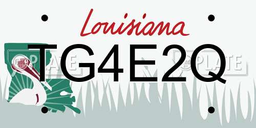 TG4E2Q Louisiana License Plate