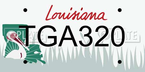 TGA320 Louisiana License Plate