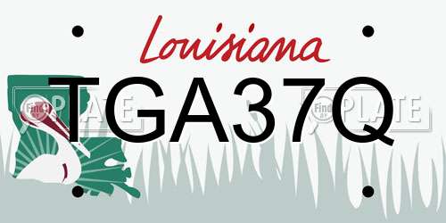 TGA37Q Louisiana License Plate