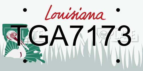 TGA7173 Louisiana License Plate