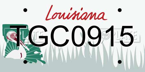 TGC0915 Louisiana License Plate