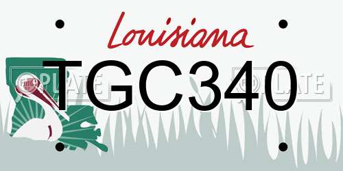 TGC340 Louisiana License Plate