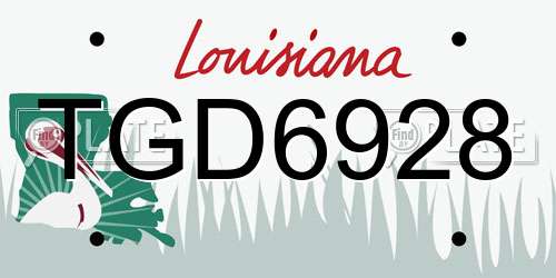 TGD6928 Louisiana License Plate
