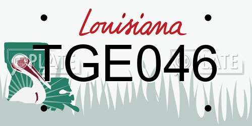 TGE046 Louisiana License Plate