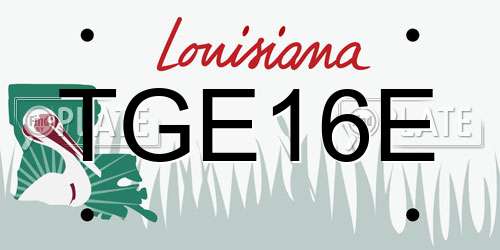 TGE16E Louisiana License Plate