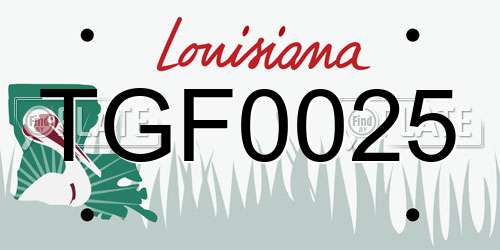 TGF0025 Louisiana License Plate