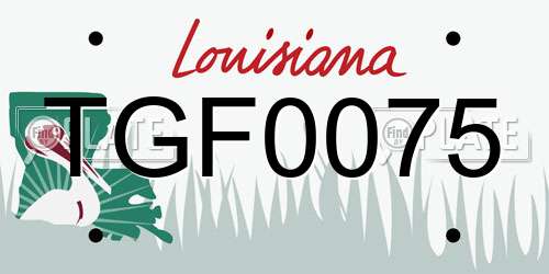TGF0075 Louisiana License Plate