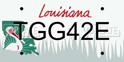 TGG42E Louisiana License Plate